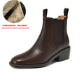 Cow Leather Chelsea Ankle Boots – Plush Lined Retro
