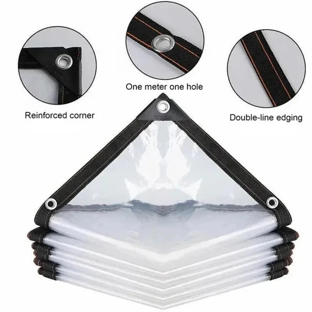 0.18mm Transparent Rainproof Shading Cloth Tarpaulin Lightweight Waterproof Tarpaulin Cover Tarpaulin Transparent Rainproof Cloth