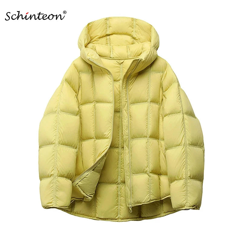 Light Oversized Hooded Down Jacket - 90% Duck Down