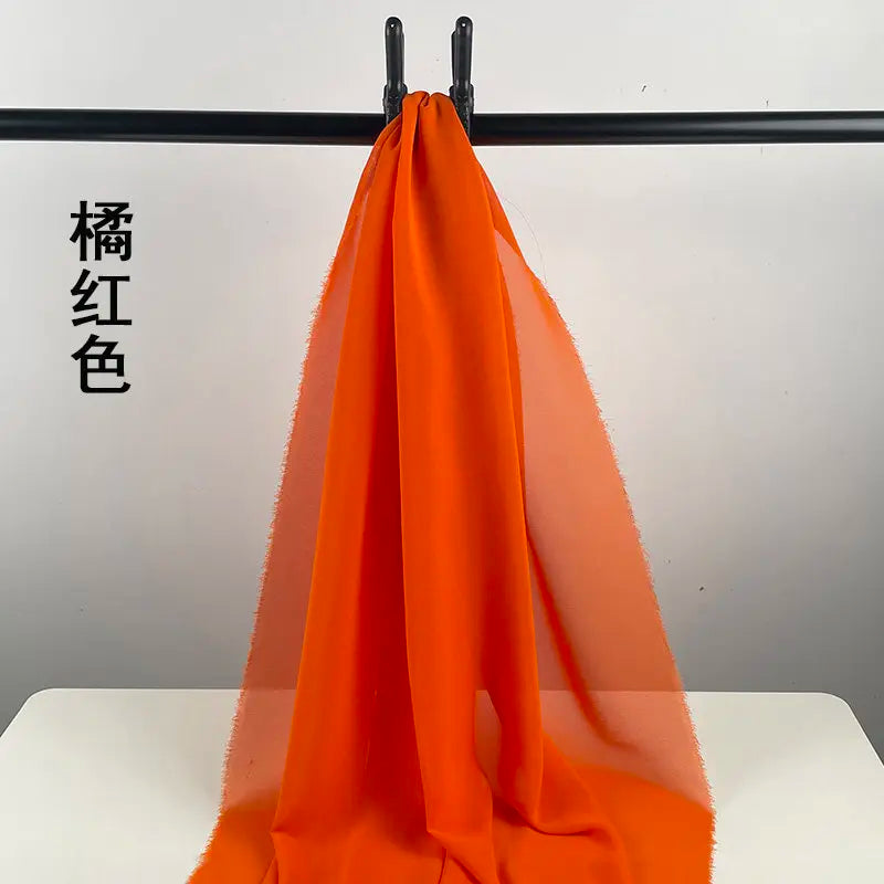 100D CHIFFON FABRIC BY THE METER - Soft Woven Sheer, 55 Colors - Make It Yours