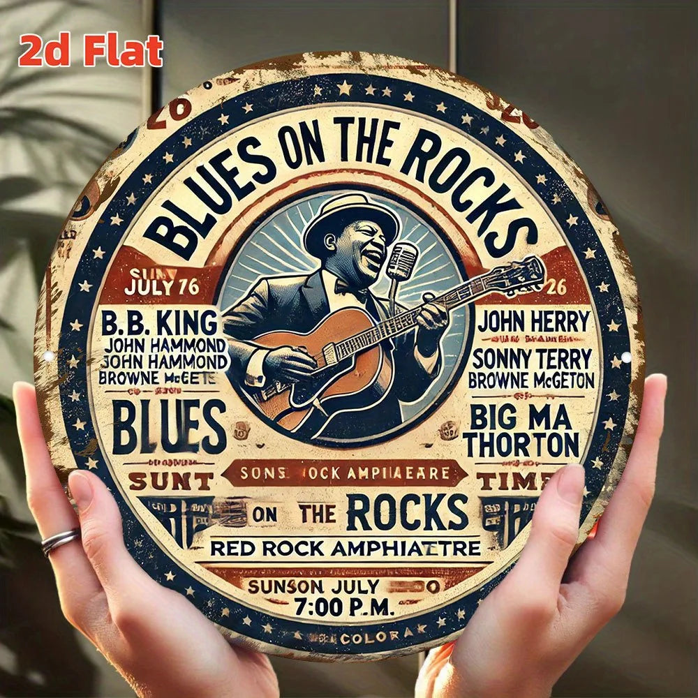 Blues Rock Concert Sign - Metal - Music Room
