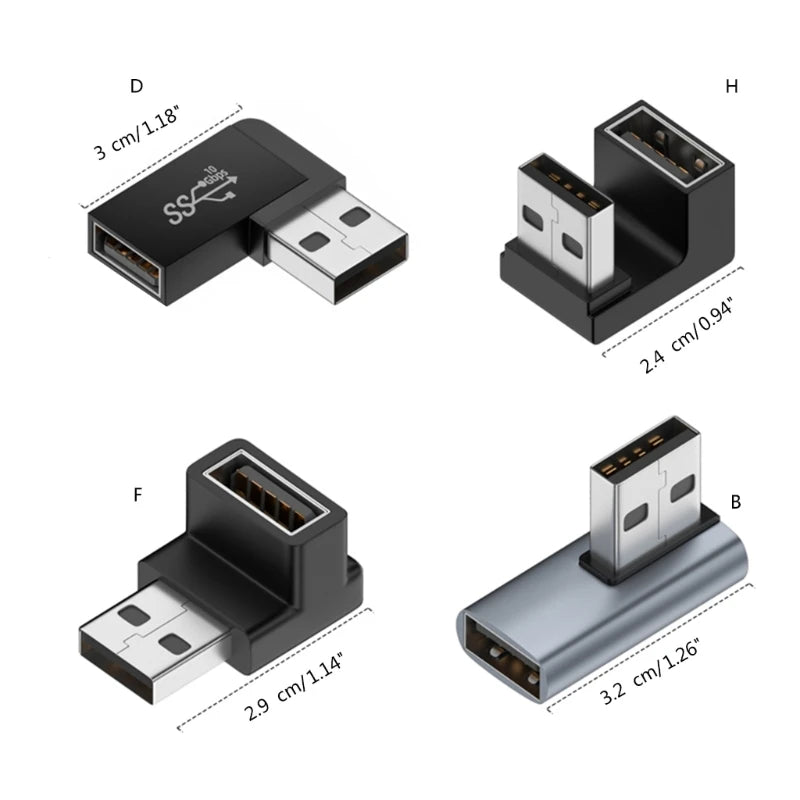 90 Degree USB 3.0 Male to Female Right Angle Extension Adapter USB Upward Elbow Adapter 10Gbps For Laptop PC Connector Converter