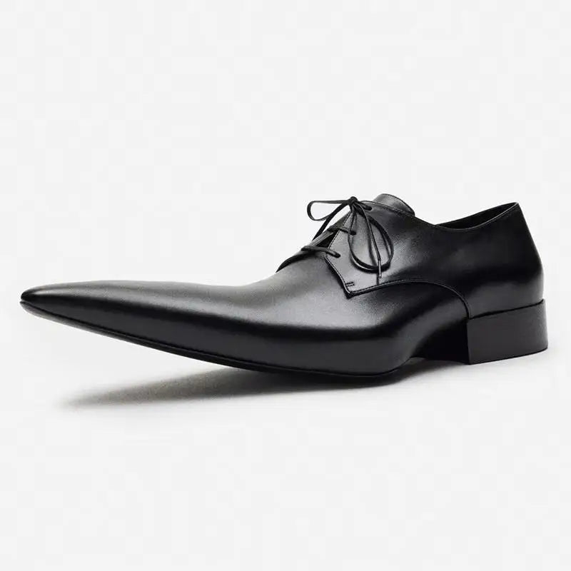 Men's Pointed Toe Derby Shoes - Lace-Up Formal Business Casual