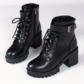 Lace-Up Buckle Ankle Boots – Wedge Heel