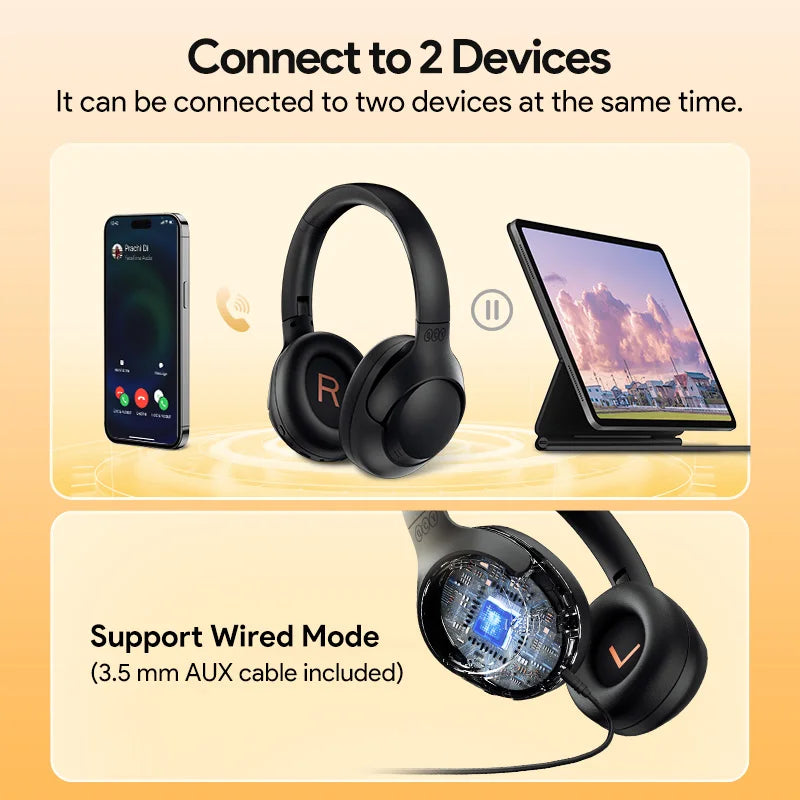 QCY H3 ANC Wireless Headphones BT 5.4 Hi-Res 43dB