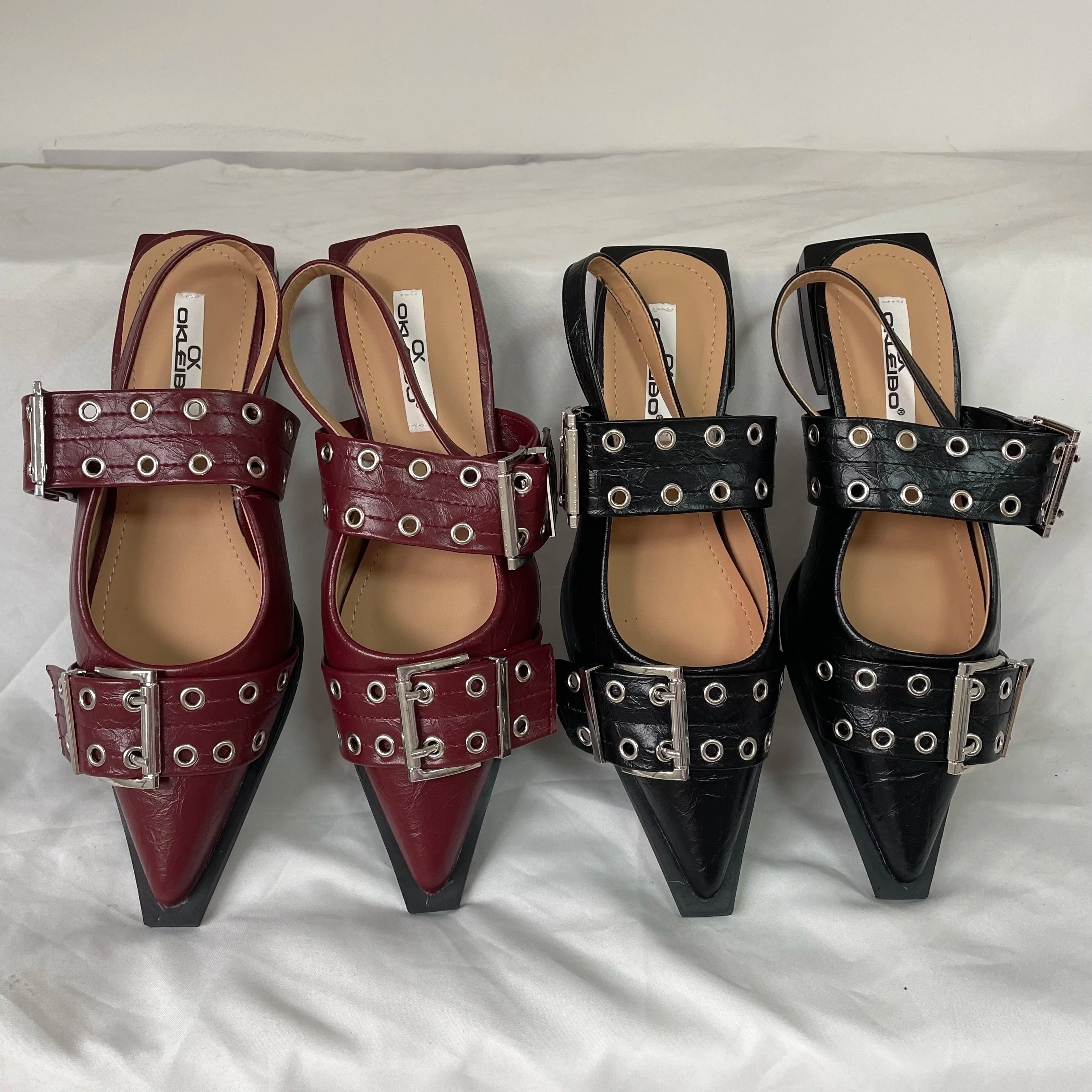 New Women Sandals Shoes Pointed Toe 2026 Spring Fashion Shallow Footwear Slingbacks Ladies Sandals Flats Shoes Big size