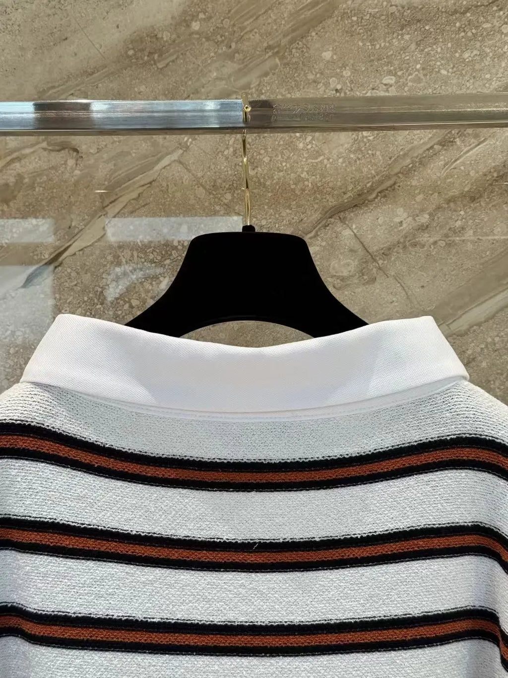 Women's Retro Striped Long Sleeve Polo Shirt Soft Fabric Horizontal Early Spring Collection C26 high version