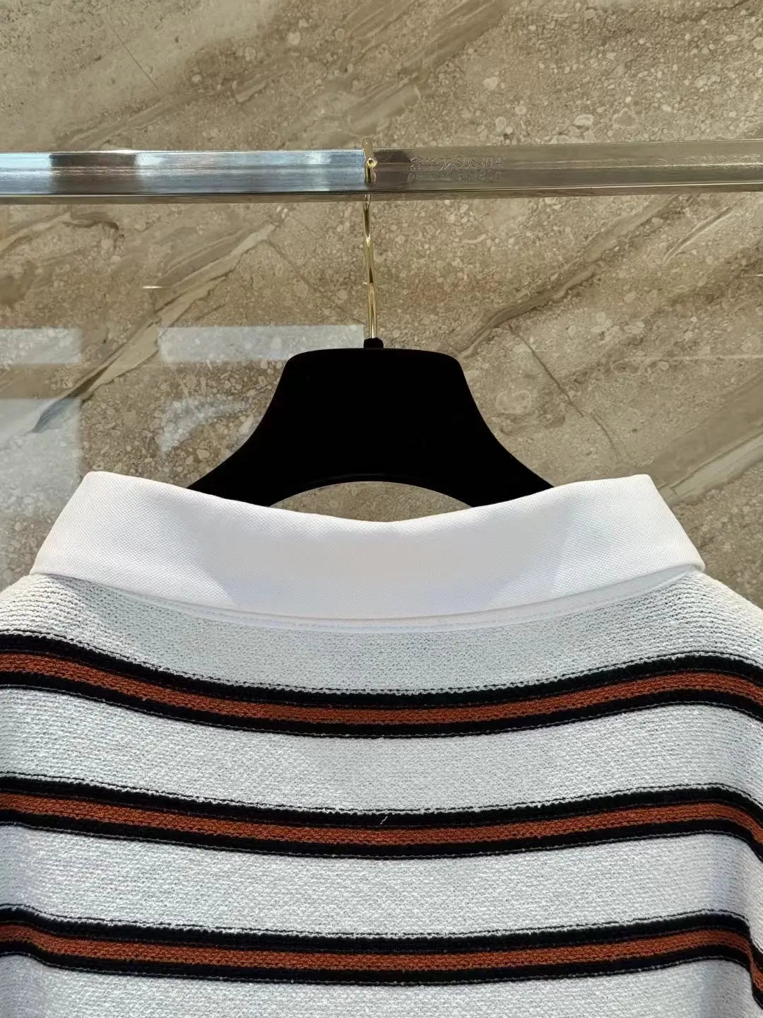 Women's Retro Striped Long Sleeve Polo Shirt Soft Fabric Horizontal Early Spring Collection C26 high version
