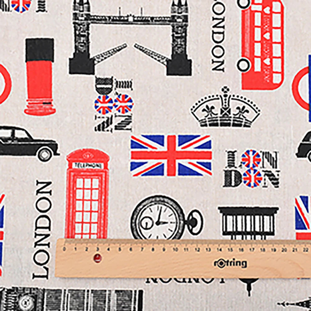 Chainho, Printed Cotton Linen Fabric, DIY Sewing Quilting Material, Patchwork Cloth For Sofa, Curtain, Cushion, Furniture Cover, CL01