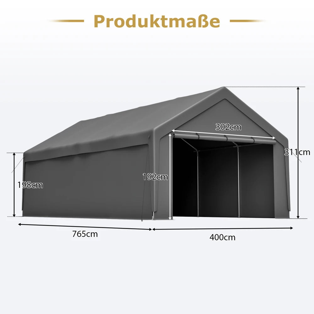 Carport Shelter - 13 × 25 ft, Removable Walls - Outdoor Space