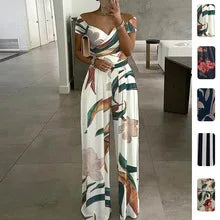 2026Spring new women's clothing Foreign trade European and American dresses Elegant casual loose-fitting plant print long dress