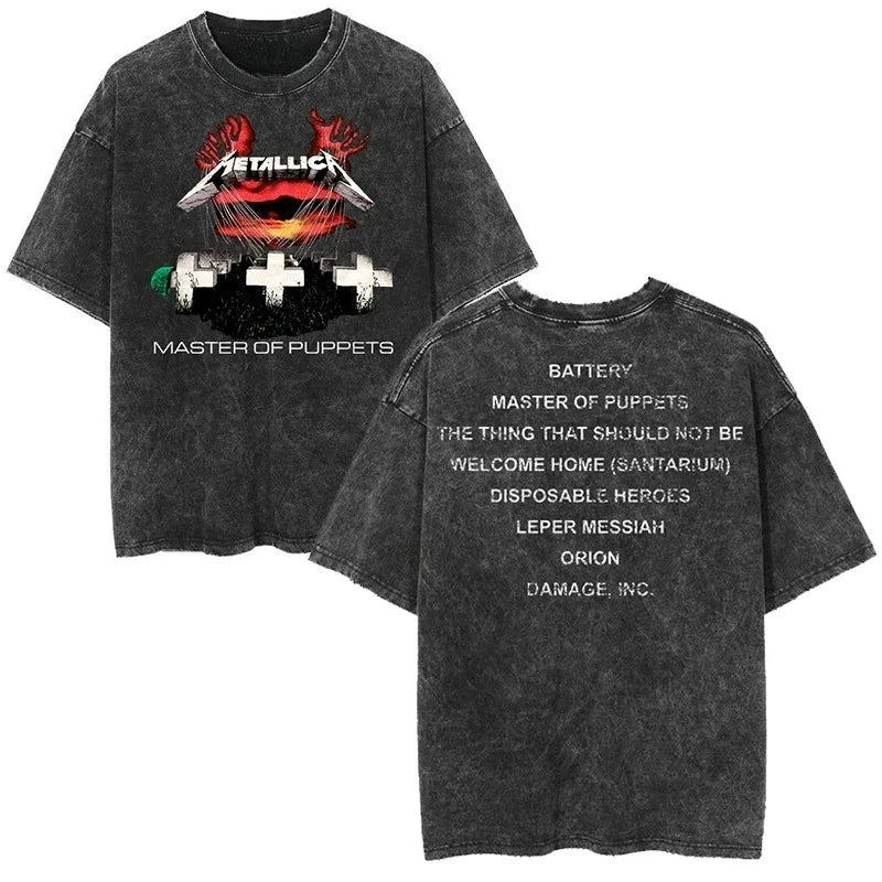Metallica T-Shirt – Washed Vintage Rock Band Tee The Judas Kiss Unisex