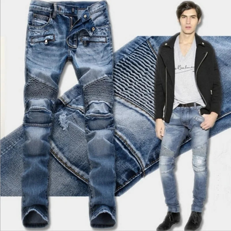 2025 New Motopants Leisure Jeans Pants for Motorcycle Off-road Riding Pants Design Zipper Protected Motocross Pants