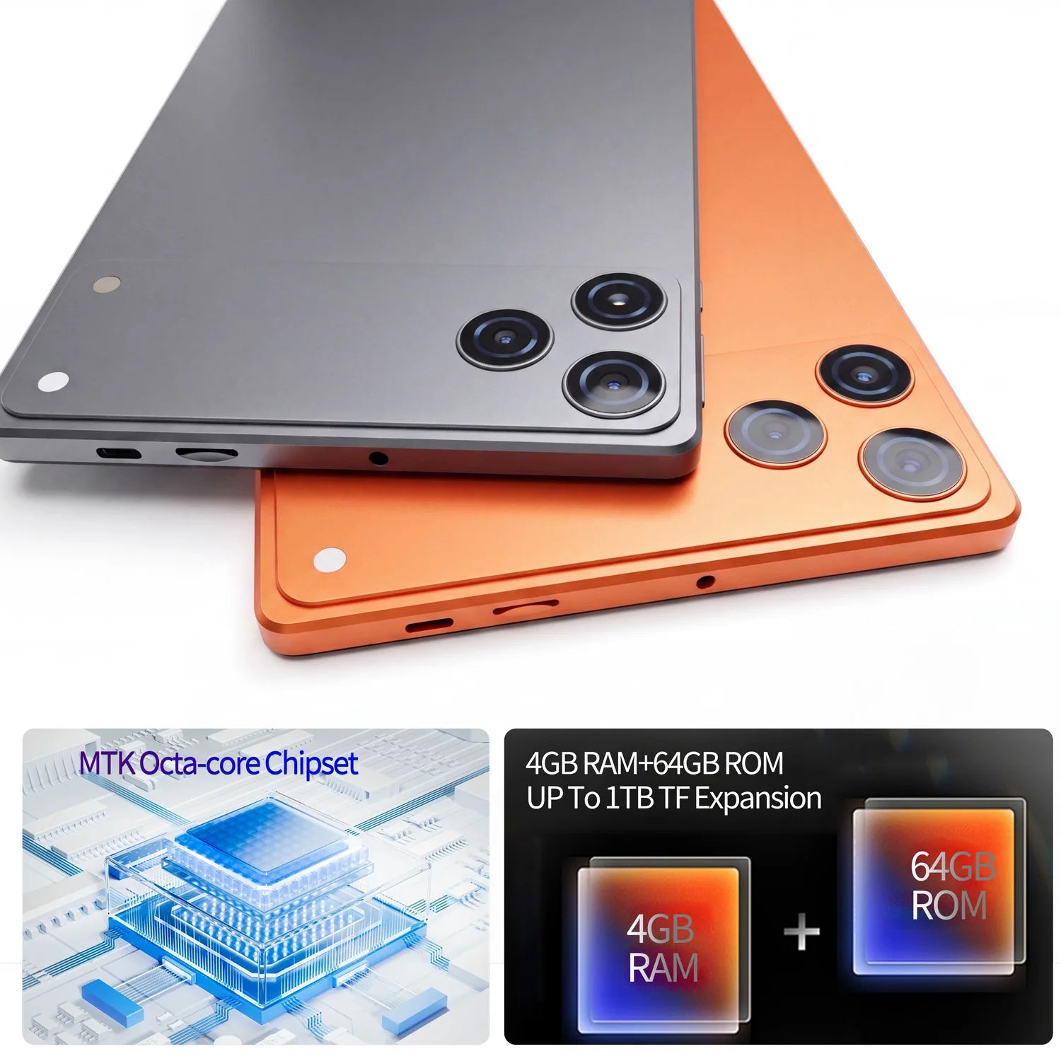 9" Kids Tablet Orange - Android 13 Octa-Core 4GB+64GB 5G WiFi