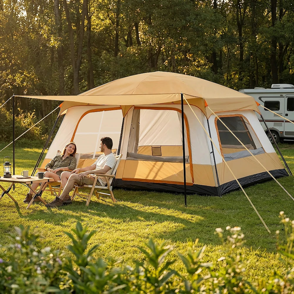 4-6 Person Family Camping Tent 2 Bedrooms Large Waterproof Easy Setup