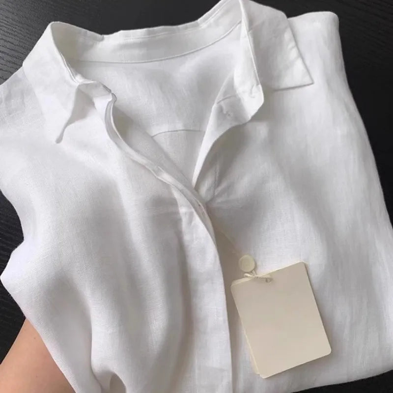 LINEN OFFICE SHIRT WOMEN - Loose Fit, Long Sleeve, 4 Colors - Clean Days