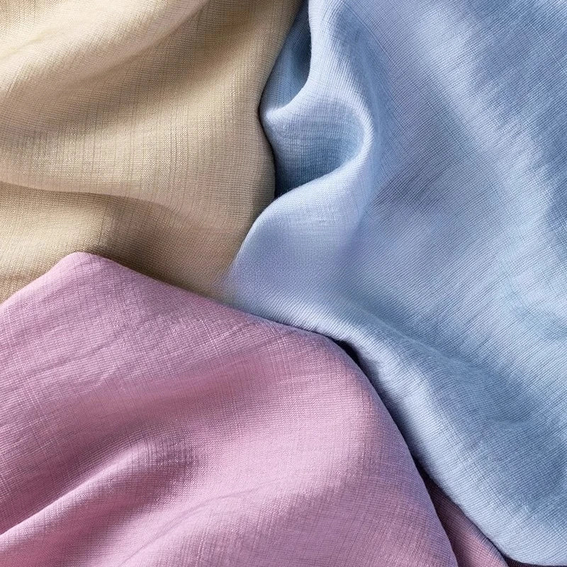 WASHED BAMBOO TEXTURE FABRIC - Soft Rayon Blend, 150cm Wide, 16 Colors - Light Touch