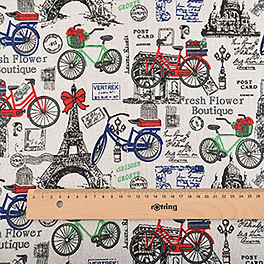 Chainho, Printed Cotton Linen Fabric, DIY Sewing Quilting Material, Patchwork Cloth For Sofa, Curtain, Cushion, Furniture Cover, CL01