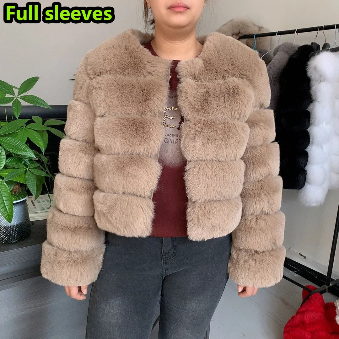 Velvet Hour - Faux-Fur Jacket - Colour After Dark