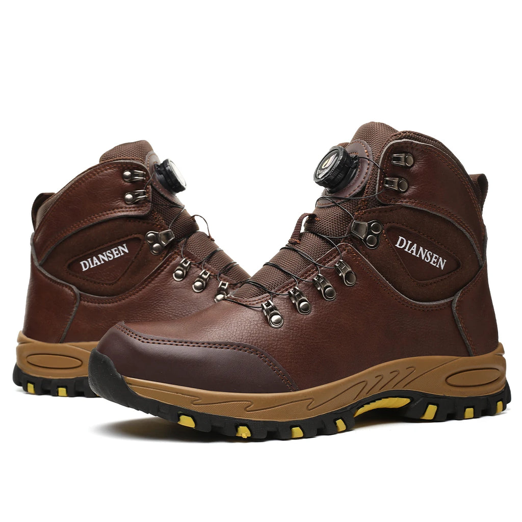 IRONGUARD - Men's Safety Work Shoes - Steel Toe, Puncture-Proof, Waterproof, Rotating Button