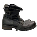 Urban Combat Boots - Buckle Strap Round Toe Low Heel Minimalist Street Style