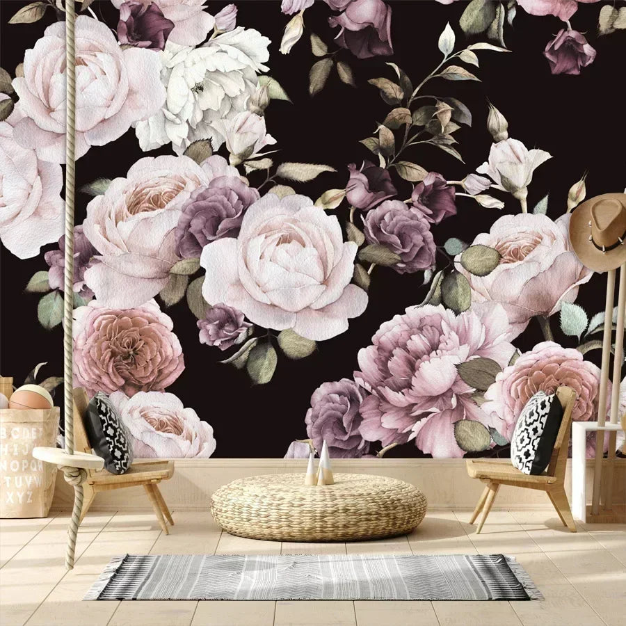 Custom Floral Nature Wall Mural – Peel & Stick or Non-Woven
