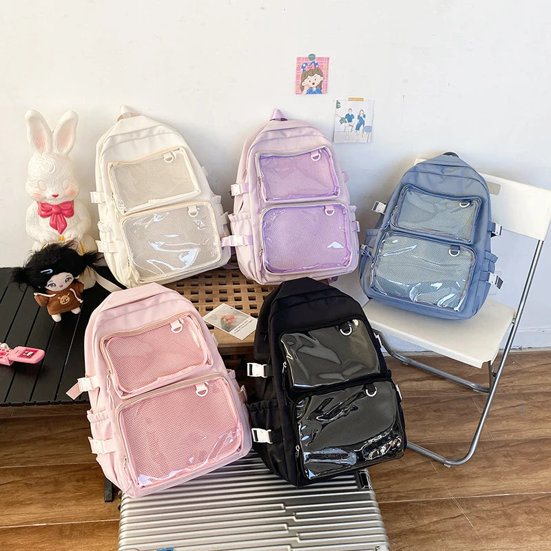 Transparent Ita Backpack - Large Capacity School Bag JK Style