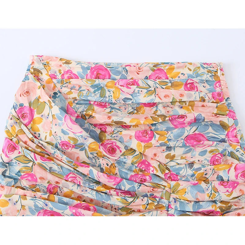 Mini spódnica w kwiaty YENKYE – wysoki stan, bodycon, wakacyjny styl