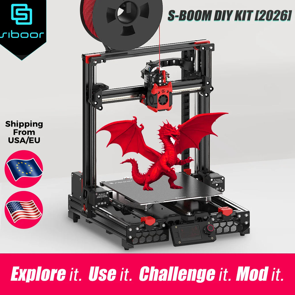 SIBOOR BOOM KIT - CoreXZ DIY 3D Printer, 400mm/s - Full Metal Frame