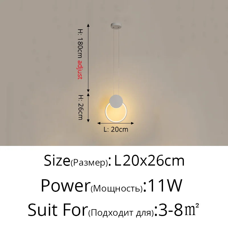 Modern LED Pendant Light – Smart Dimmable, App & Remote Control
