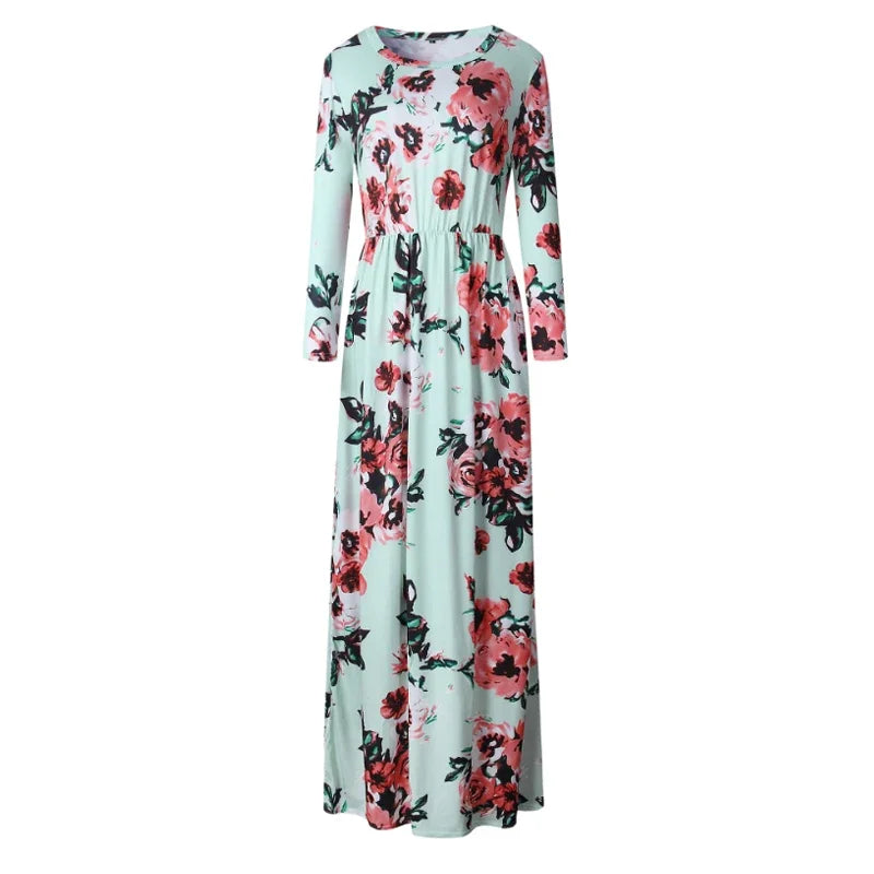 Summer Maxi Dress Women 2025 Pink Floral Print Boho Beach Dress Ladies Evening Party Long Dress Sundress Vestidos De Festa 3XL