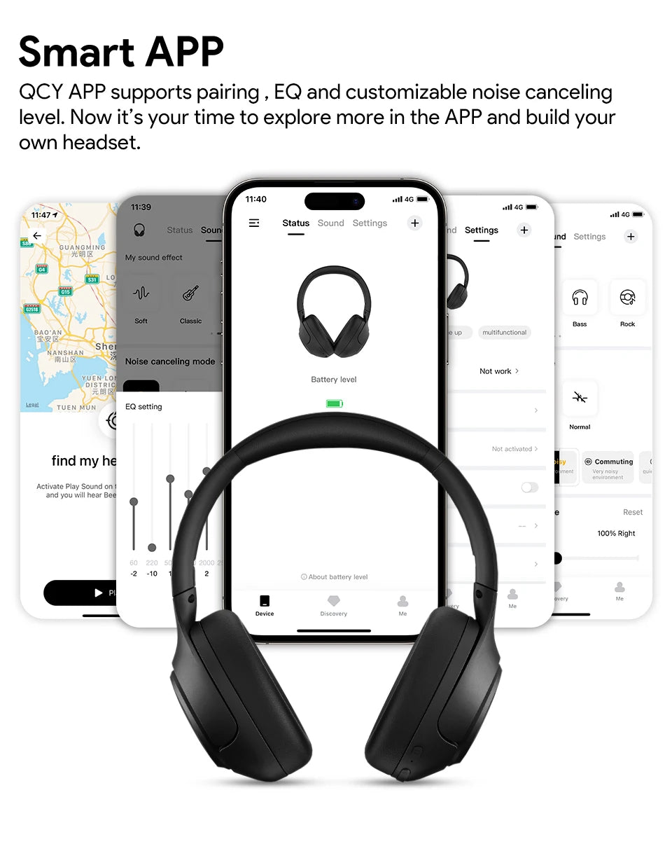 QCY H3 ANC Wireless Headphones BT 5.4 Hi-Res 43dB