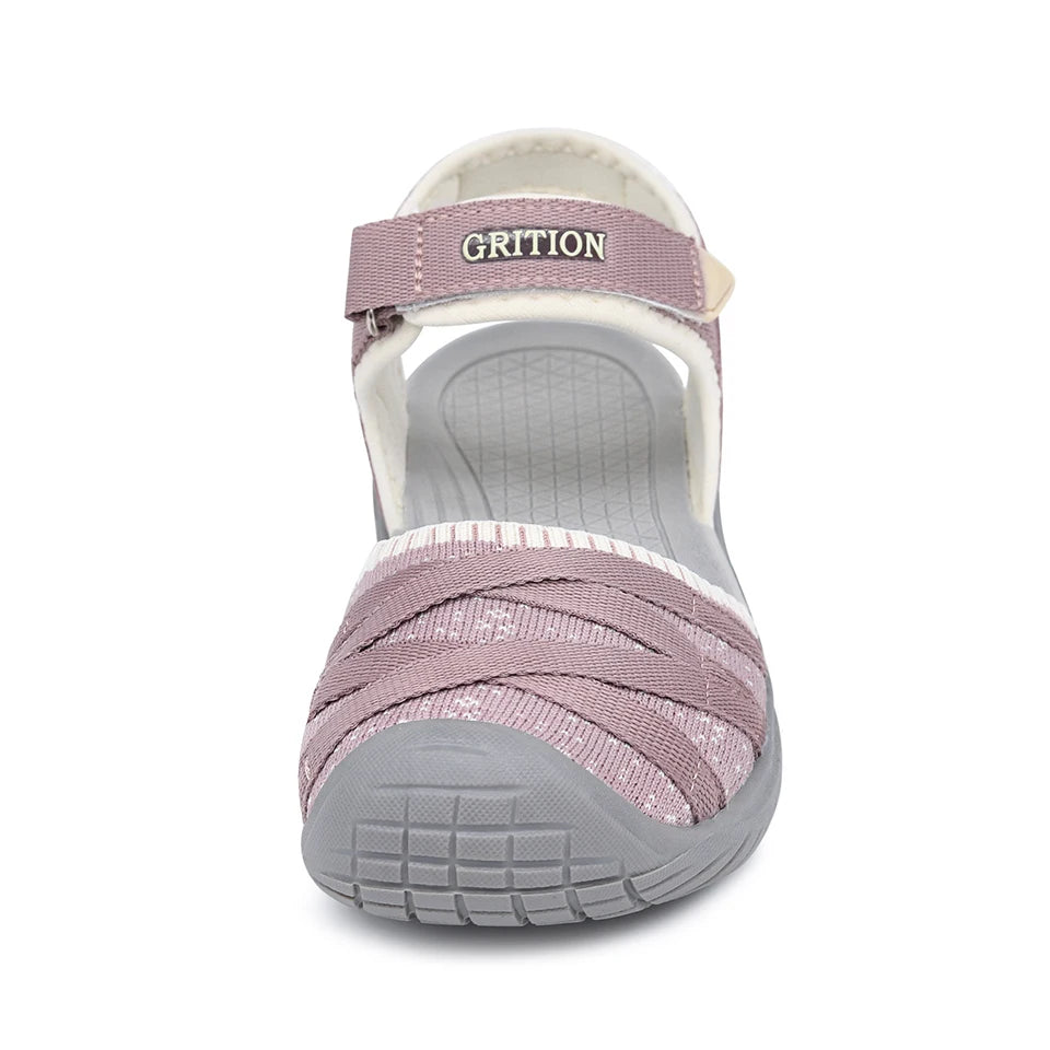 GRITION Women Sandals Casual Outdoor Shoes Closed Toe Flat Heels Elastic Fabric New Fashion 36-41 Ladies Trekking Hiking Sandals