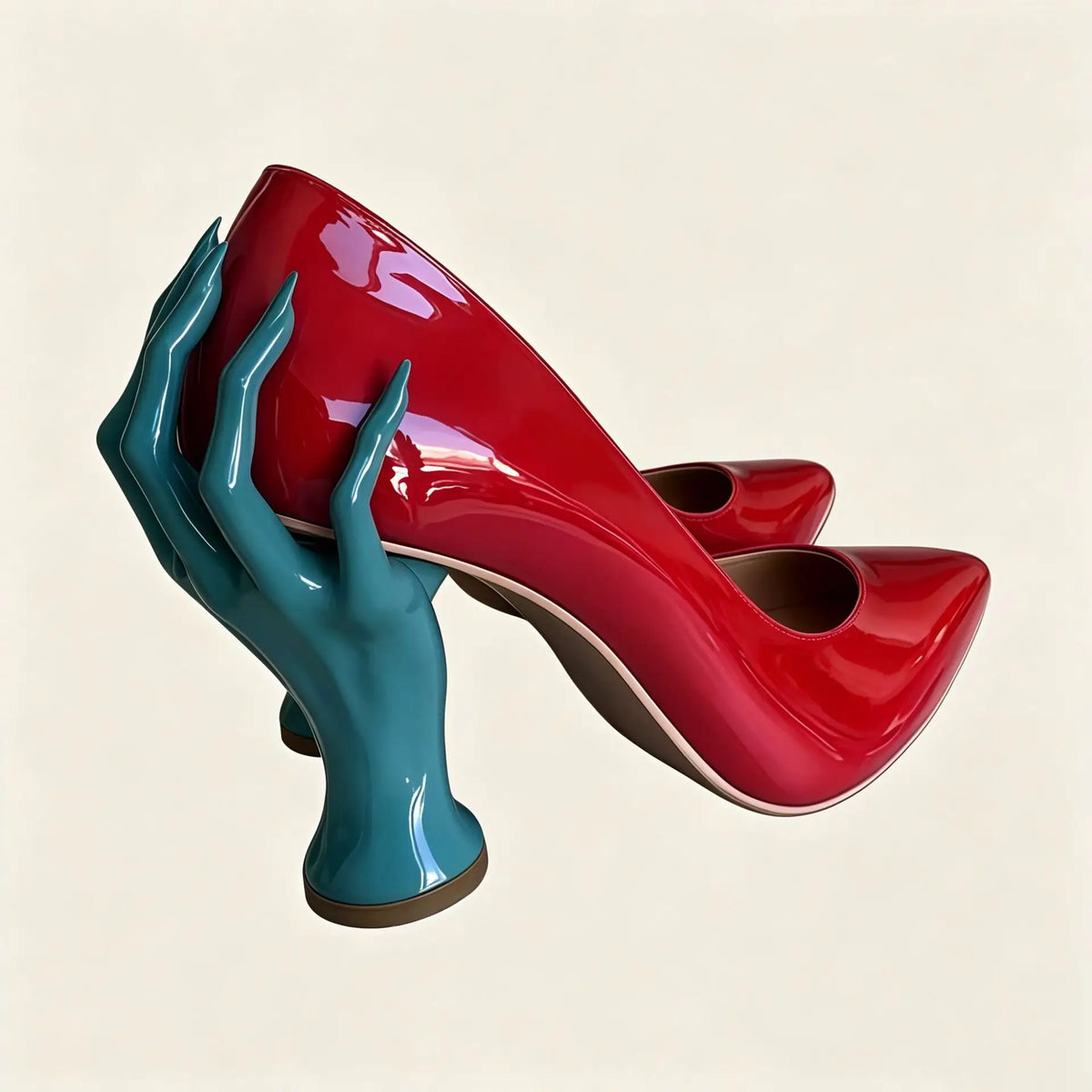 Patent Leather Pumps – Pointed Toe Sculptural Heel Slip-On