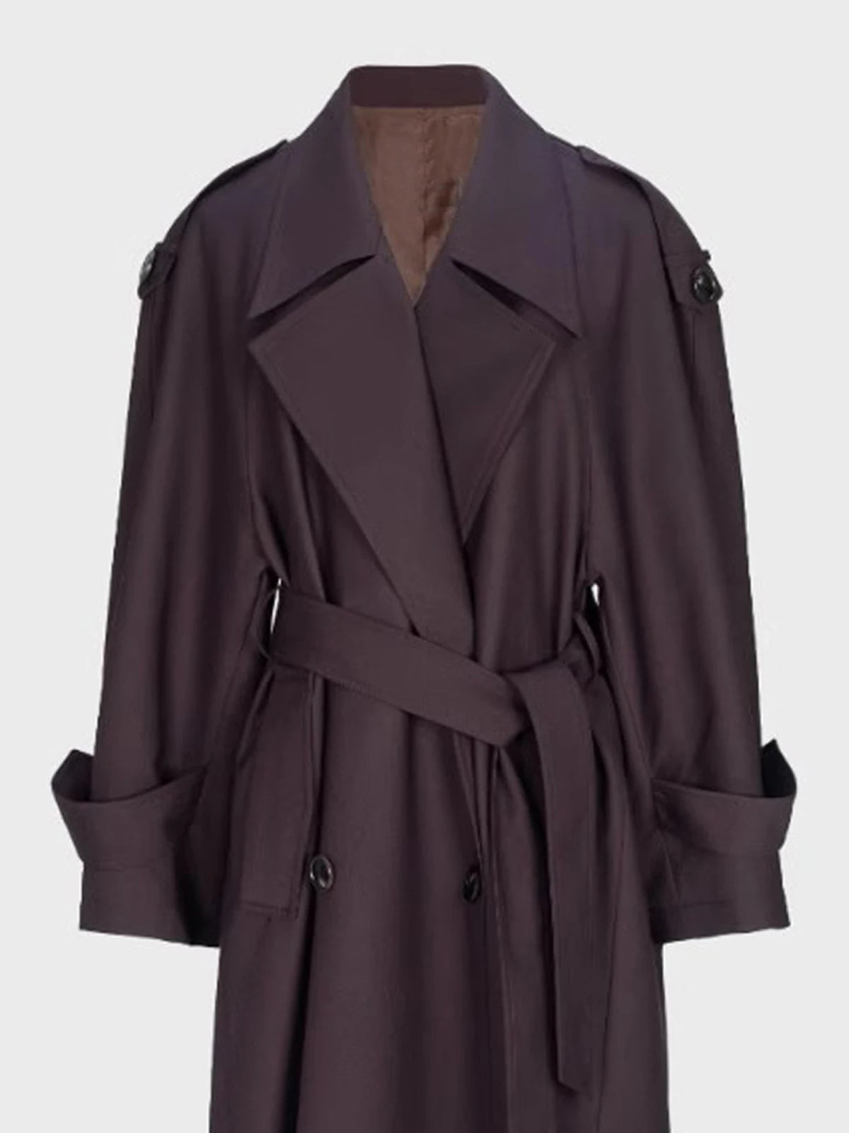 Women's Long Trench Coat - Oversized Fit - City Elegance