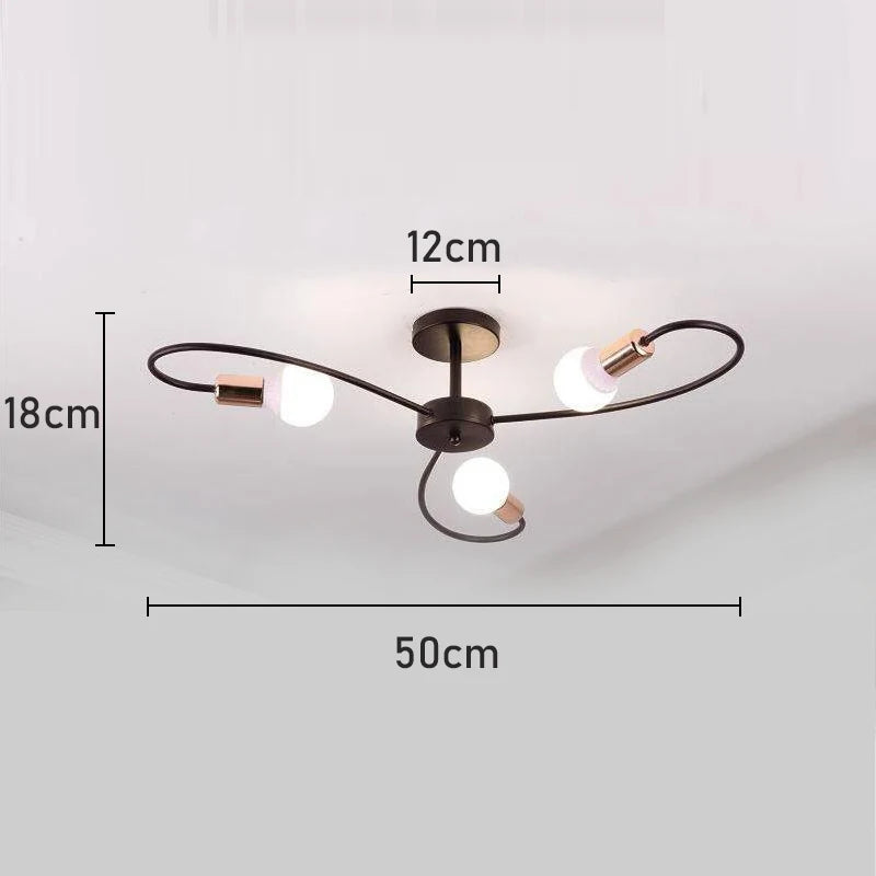 Retro Industrial Pendant Light – 3/6/8 Heads, Black/Gold/White