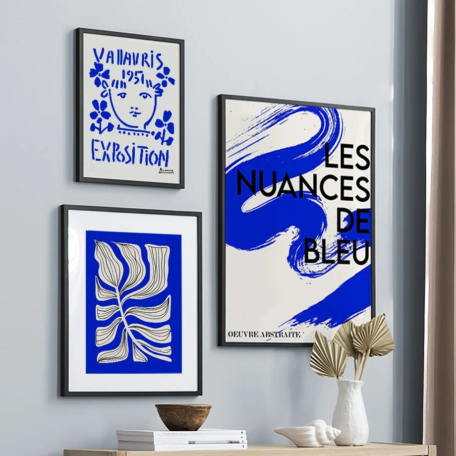 Klein Blue Bauhaus Wall Art - Picasso geometry - abstract print