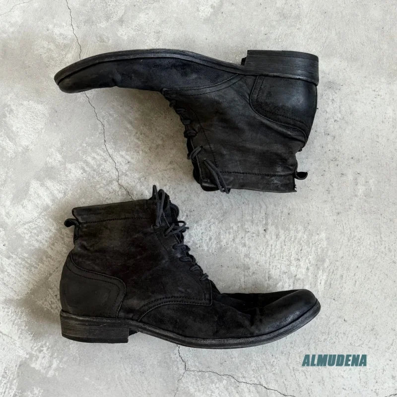 ROUGH EDGE - Retro Lace-Up Combat Ankle Boots - Walk Like You Mean It