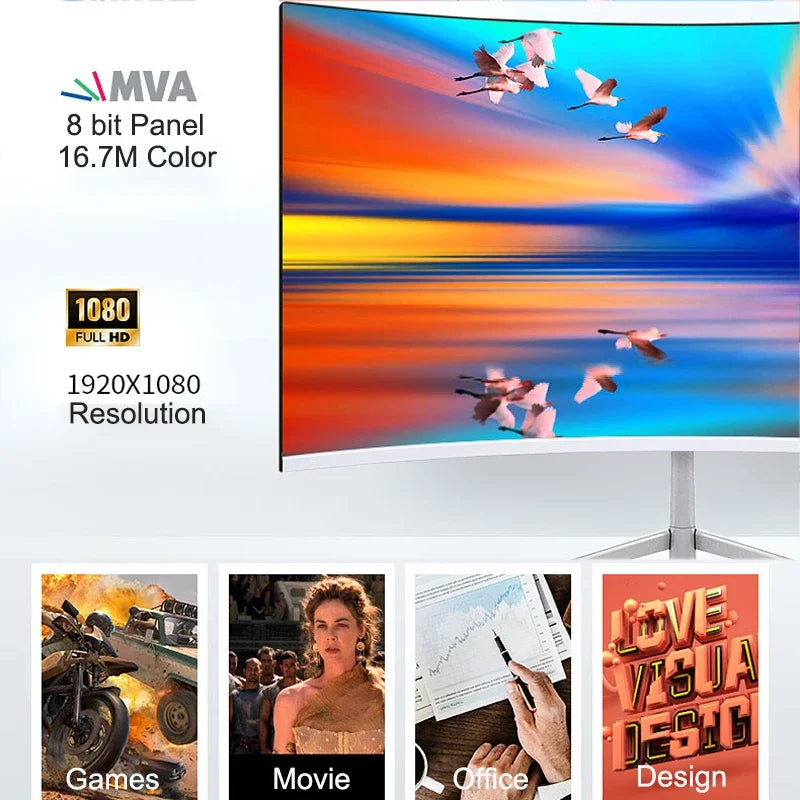 24" Curved 100Hz Gaming Monitor - FHD 1080P Immersive Display