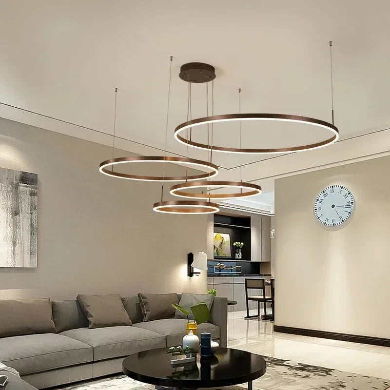 Modern Ring Ceiling Chandelier – LED Dimmable