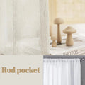 Linen Sheer Beige Curtains for Bedroom Living Room Natural Flax Blend Window Draperies for Farmhouse Curtain Decoration Window Curtain