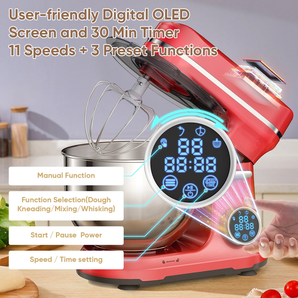 Stand Mixer 1200W – 11 Speeds OLED Screen DC Motor