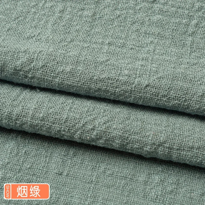 Soft Thin Linen Cotton Fabric Solid Color Organic Material Pure Natural Flax For Sewing Handmade Clothes Patchwork Fabric