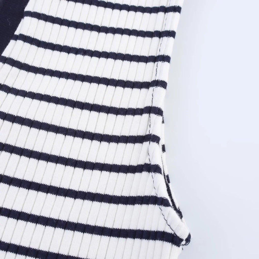 Summer New Fashion Style Ribbed Sleeveless Polo Collar T-shirt Sports Style Polo Shirt Vest Top Women's Clothing