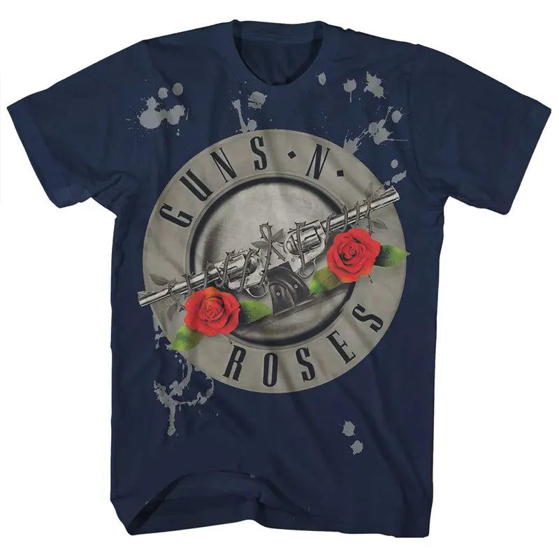 Guns N' Roses T-Shirt - Pistol Rose Rock Band Vintage Tee