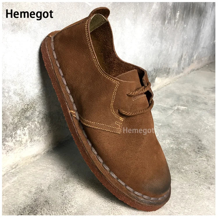 HERITAGE DRIVE - Men's Handmade Cowhide Casual Shoes - Vintage British, Soft Sole