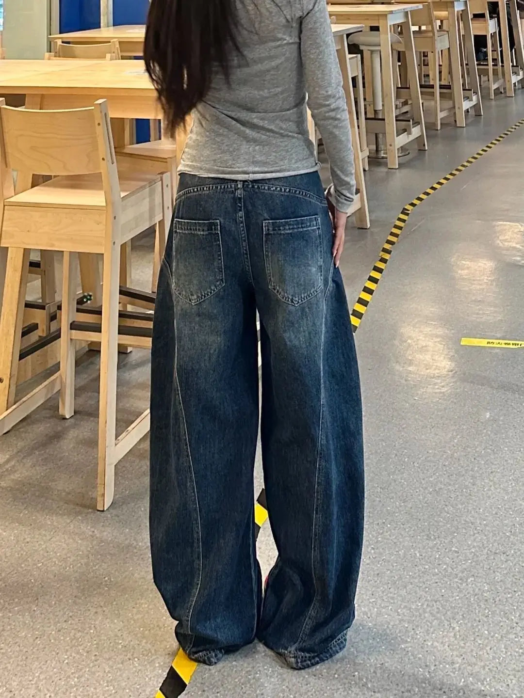 Y2K High Waist Baggy Straight Jeans