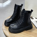 Lace-Up Ankle Boots – Block Heel