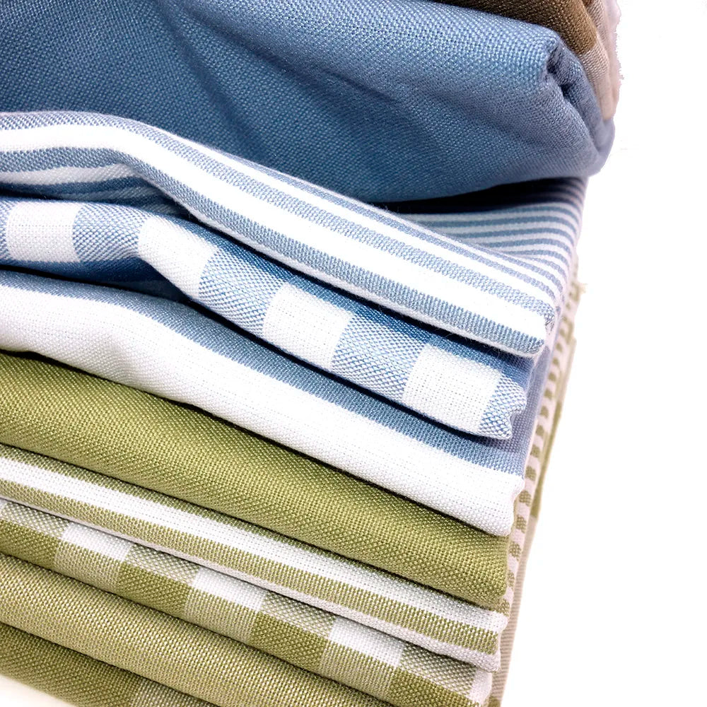 PLAID COTTON LINEN FABRIC - Yarn-Dyed Weave, 26 Colors - Warm Rooms
