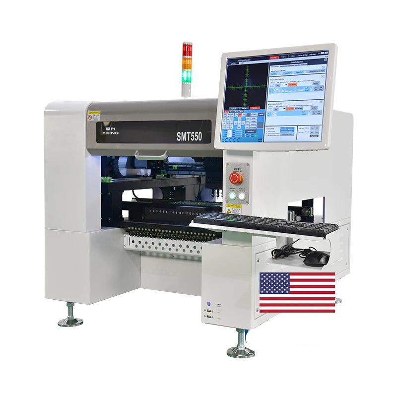 SMT550 PICK & PLACE MACHINE - Servo Motor, 50 Feeders - Stock in USA